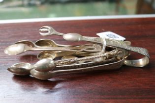Collection 6 19thC and Later Silver Sugar tongs 150g total weight