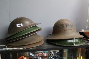 Collection of WW2 British and other Helmets (6)