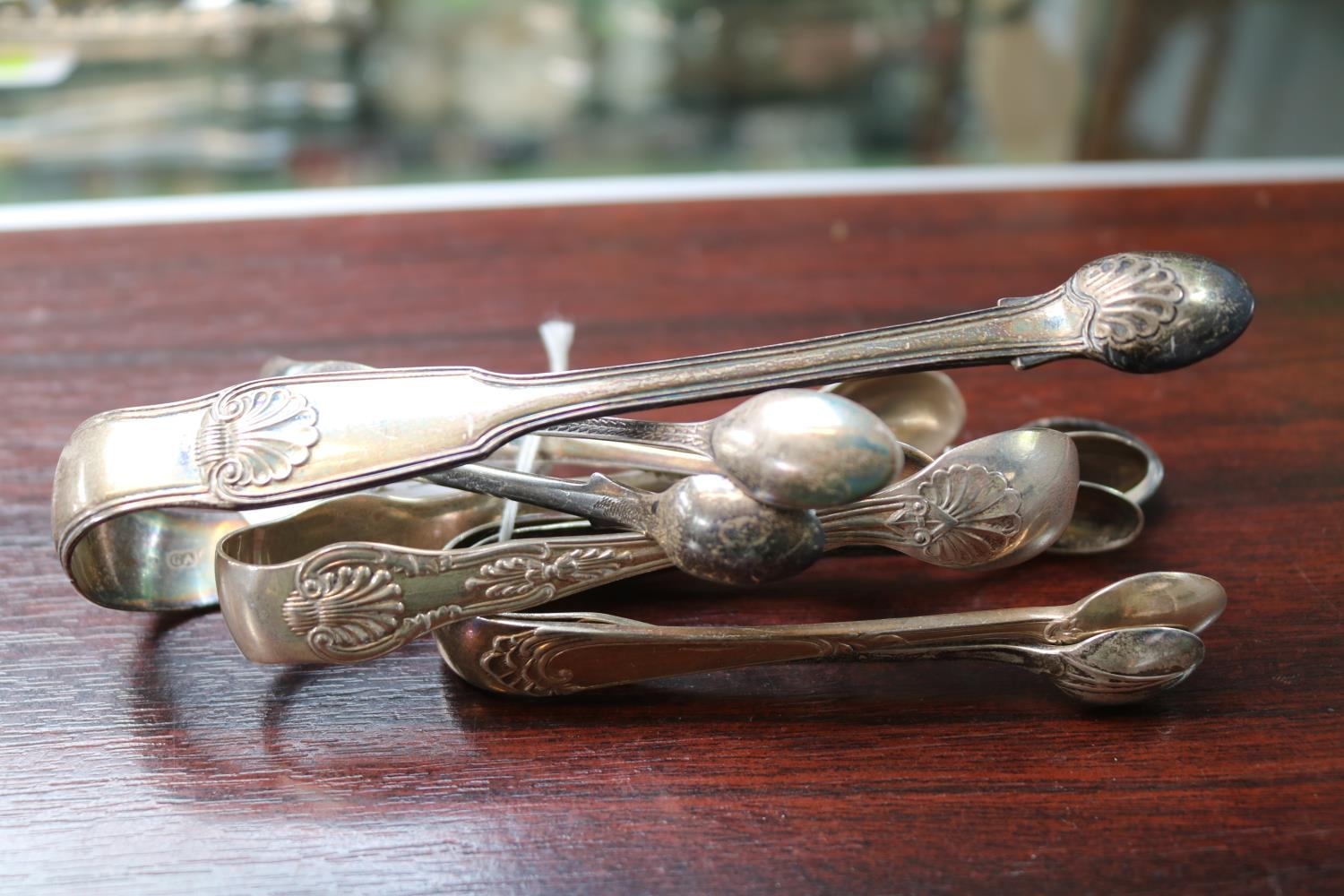 Collection of 6 Edwardian and later Silver Sugar tongs 178g total weight