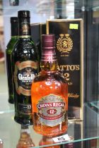 Boxed Cattos 12 Year Scotch Whisky, Glenfiddich Special Reserve & a Bottle of Chivas Regal 12 Year