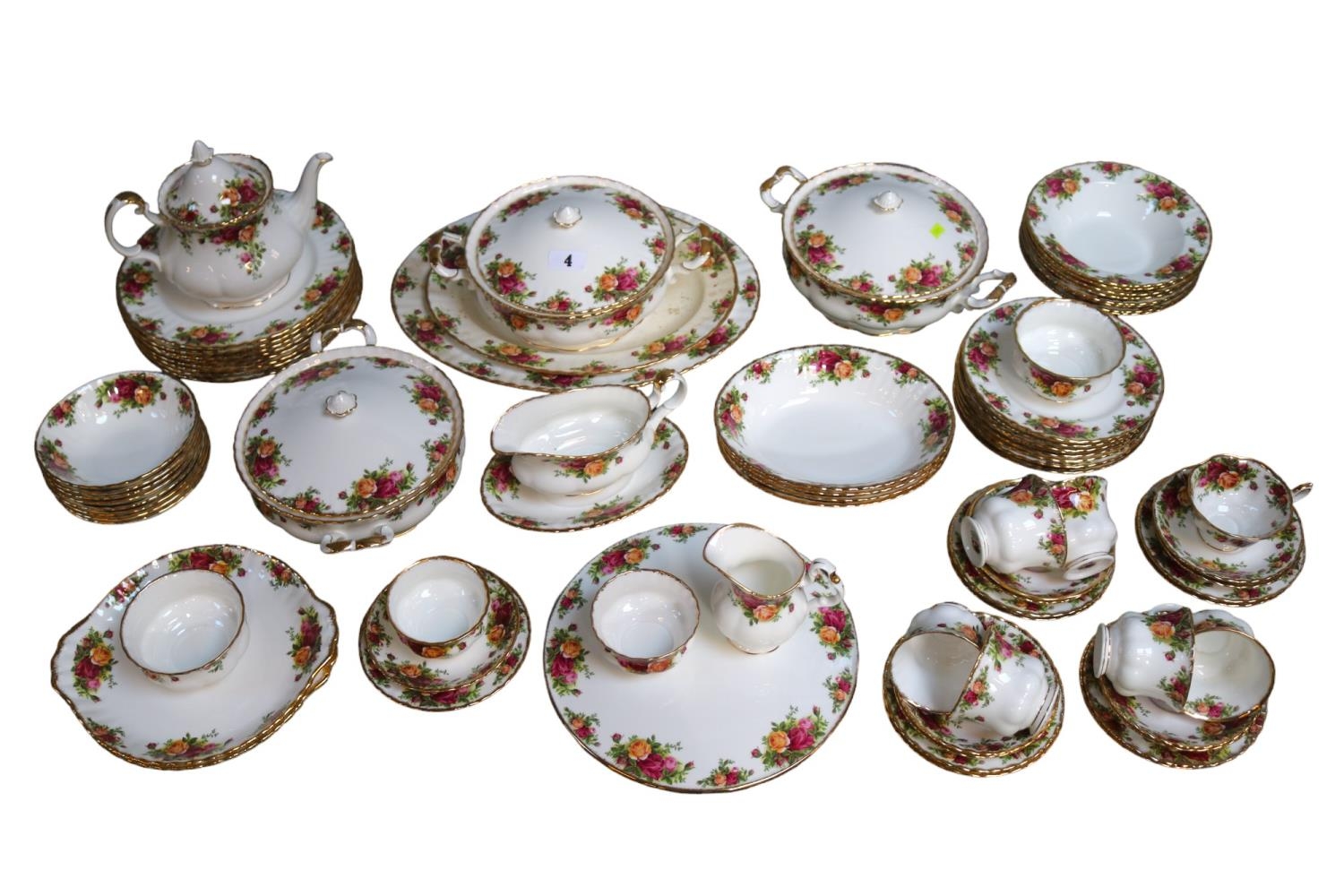 Royal Albert Old Country Roses extensive dinner service comprising of Tureens, Meat Plates, Soup