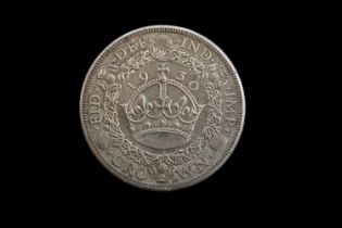 Great Britain Silver King George V Wreath Crown 1930, silver wreath crown 4,847 issued 38mm in