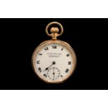 To The Admiralty by Sanders & Co Ltd Kensington, W. 9ct Gold Pocket watch with roman numeral Dial