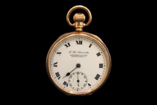 To The Admiralty by Sanders & Co Ltd Kensington, W. 9ct Gold Pocket watch with roman numeral Dial