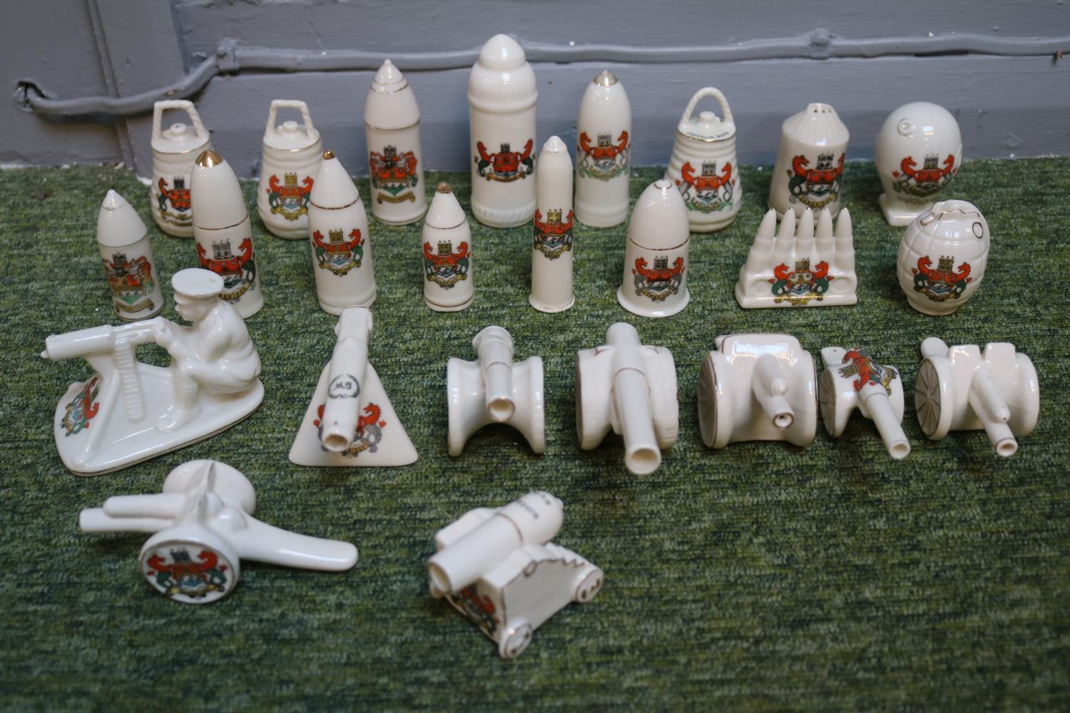 Collection of Cambridge Military Crested China to include Model of Tommy and his machine gun by - Image 2 of 5