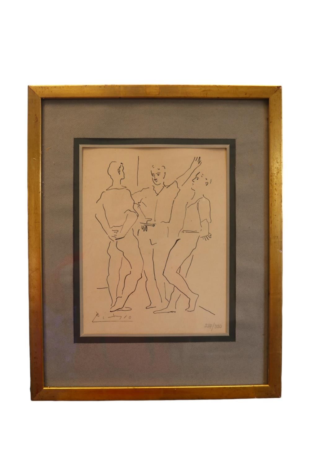 Pablo Picasso (Spanish, 1881-1973). Ltd edition off set lithograph, 237/500 entitled 'The Three