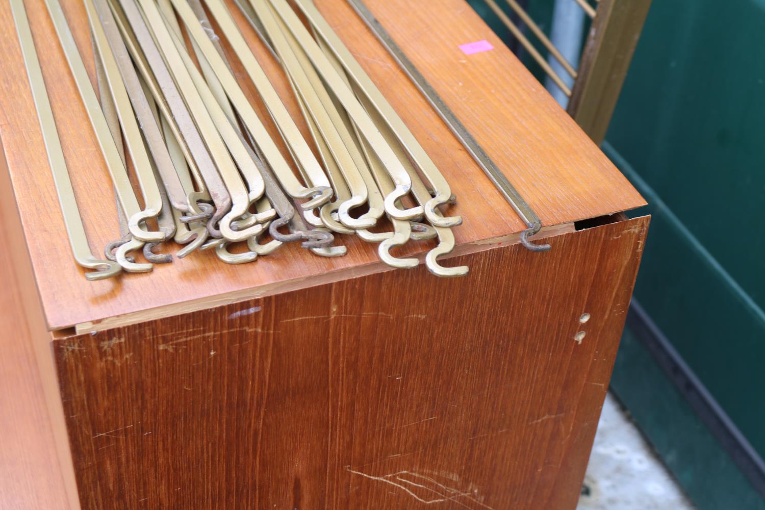 Ladderax Teak Hanging Wall system comprising of 3 Drawer chest, 2 Cabinets, 9 Large Shelves, 3 Small - Image 5 of 5