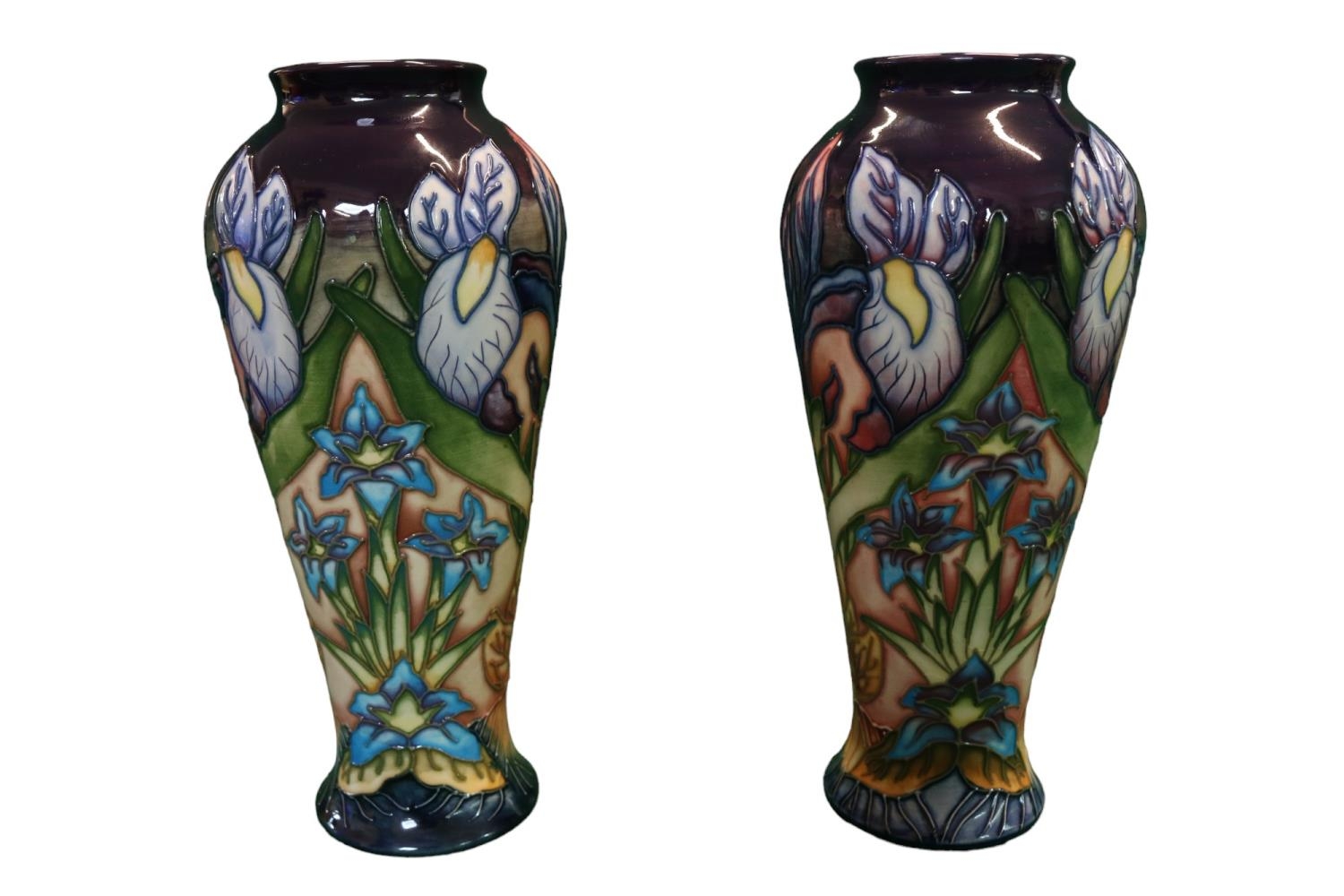 Pair of Boxed Moorcroft Limited edition vase 'Geneva Pattern' by Phillip Gibson dated 1999 270 of