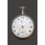 John Gartly of Aberdeen (active 1783-1825) Silver cased Fusee pocket watch No.677 and inset Diamond,