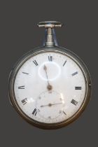 John Gartly of Aberdeen (active 1783-1825) Silver cased Fusee pocket watch No.677 and inset Diamond,
