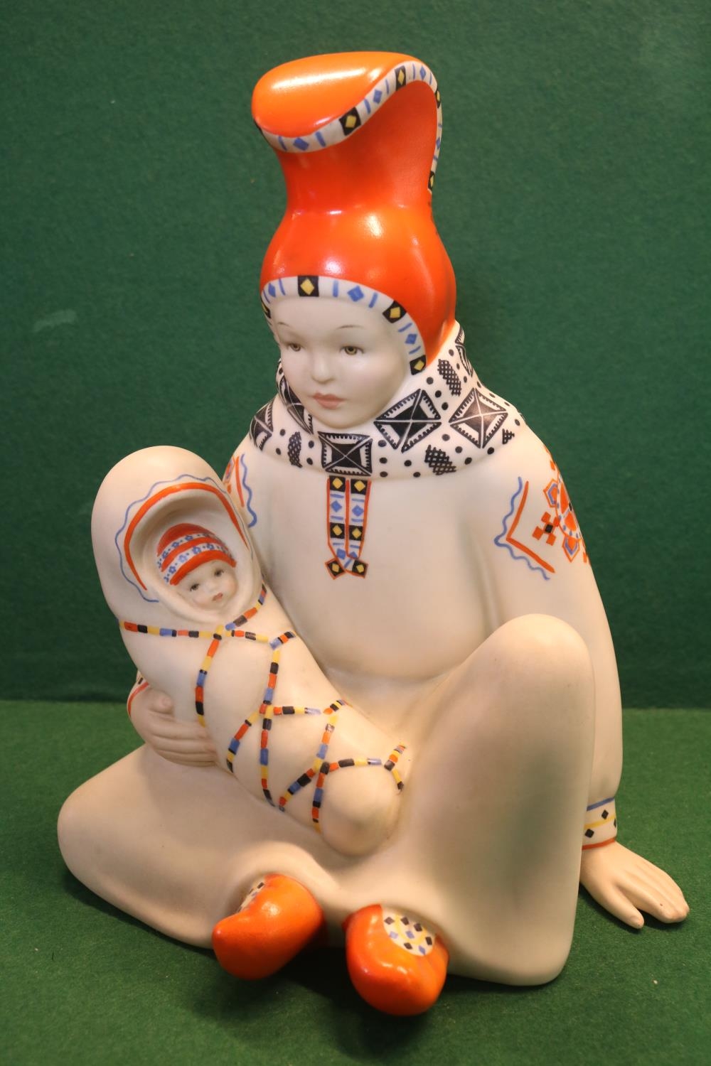 Lenci. Lapp Motherhood Polychrome Figure by Paola Bologna for Lenci. Made in Italy Torino - Image 2 of 4