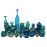 Mdina Glass of Malta. Collection of 1970s and later Mdina glass to include Strapped vase, Ming,