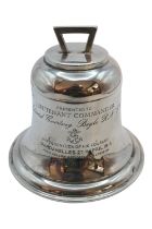 WWI Silver Naval Bell Inkwell Victoria Cross recipitate Lieutenant Commander Edward Courtney Boyle
