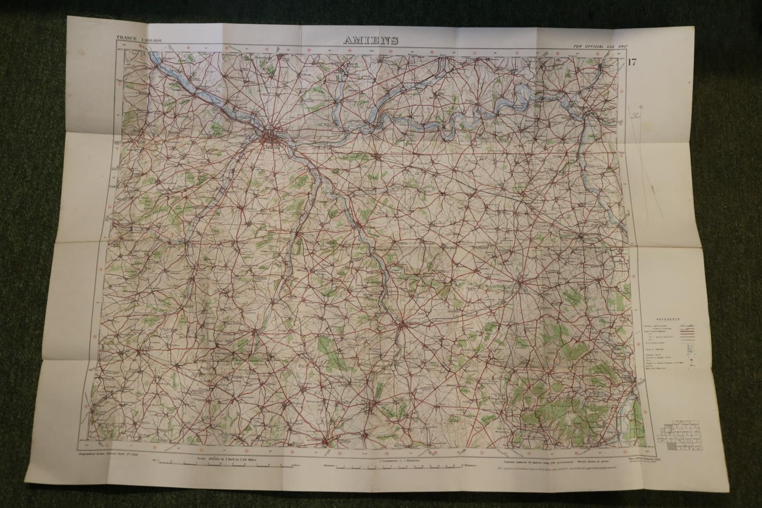 WW1 Collection of Trench Maps to include Amiens 17 1/100,000, North West Europe 1/250,000, France - Image 9 of 11