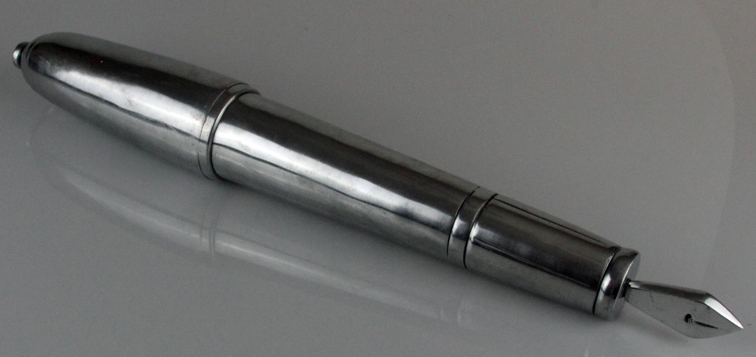 Rare Large White Metal Fountain Pen Retail Display. Large fountain pen probably created as a