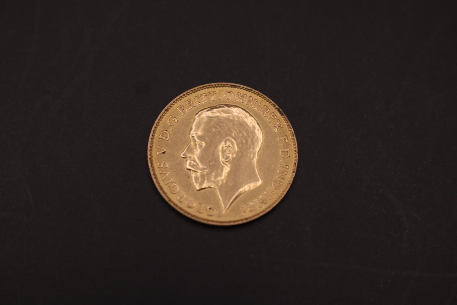 George V 1913 Gold Half Sovereign. Benedetto Pistrucci engravers mark. 3.98g total weight - Image 3 of 3