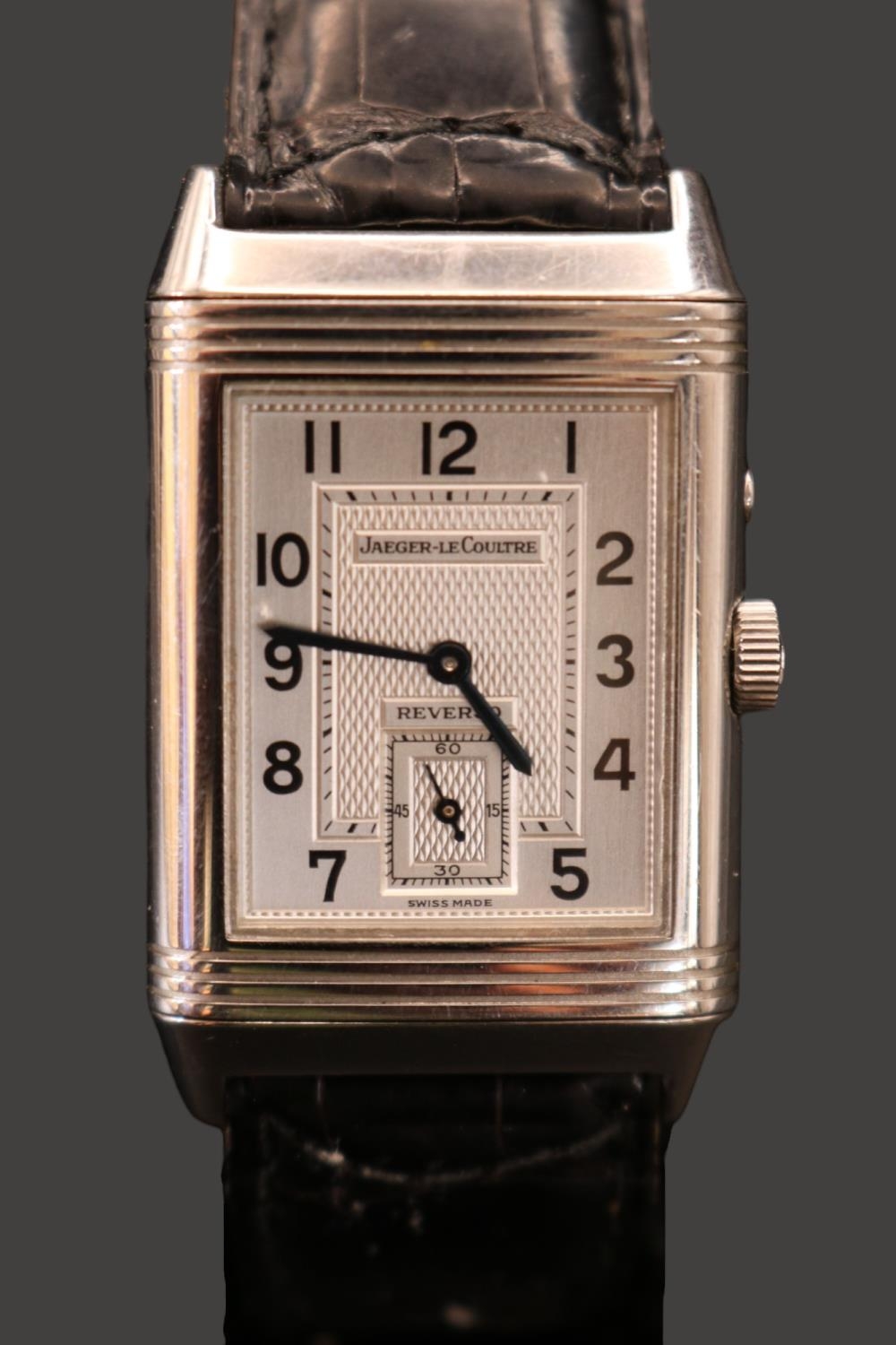 Jaeger LeCoultre Reverso, Day & Night manual wind Swiss movement with box & papers. Reference no