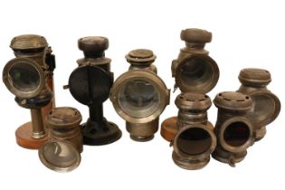 Good Collection of Antique Bicycle Lights to include Talolite by Miller & Co, Lucas Candle light