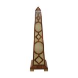 Large 19thC Cuban Mahogany and Shagreen inlaid Grand Tour Obelisk with flared base supported on