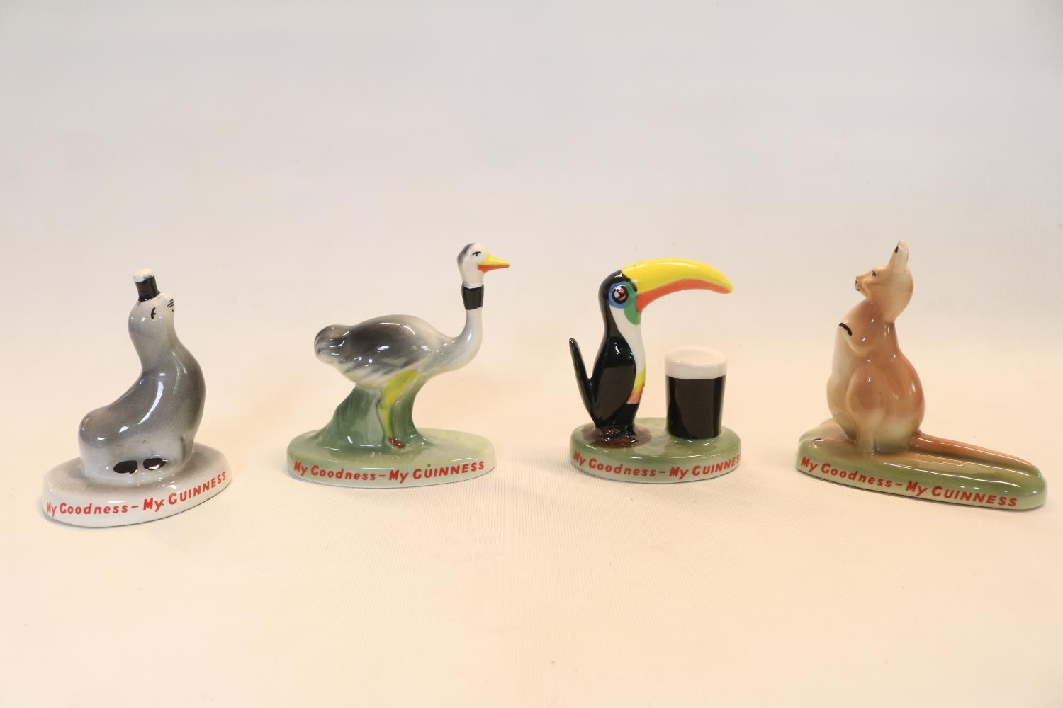 Set of 4 Guinness Carlton Ware figures to include Toucan, Seal, Ostrich and Kangaroo 10cm in Height - Image 2 of 4