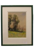 Edward Brian Seago (English, 1910-1974), RBA, ARWS, RWS. Post Impressionist watercolour of a idyllic