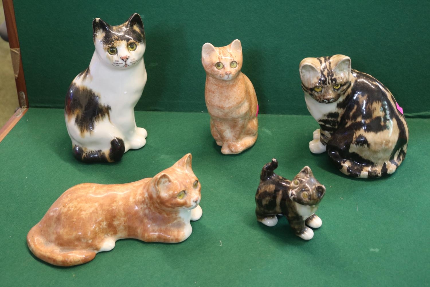 Collection of 5 Winstanley Cats to include Tortoiseshell & Ginger Cat with Glass eyes (5) 10 cm to - Image 2 of 4