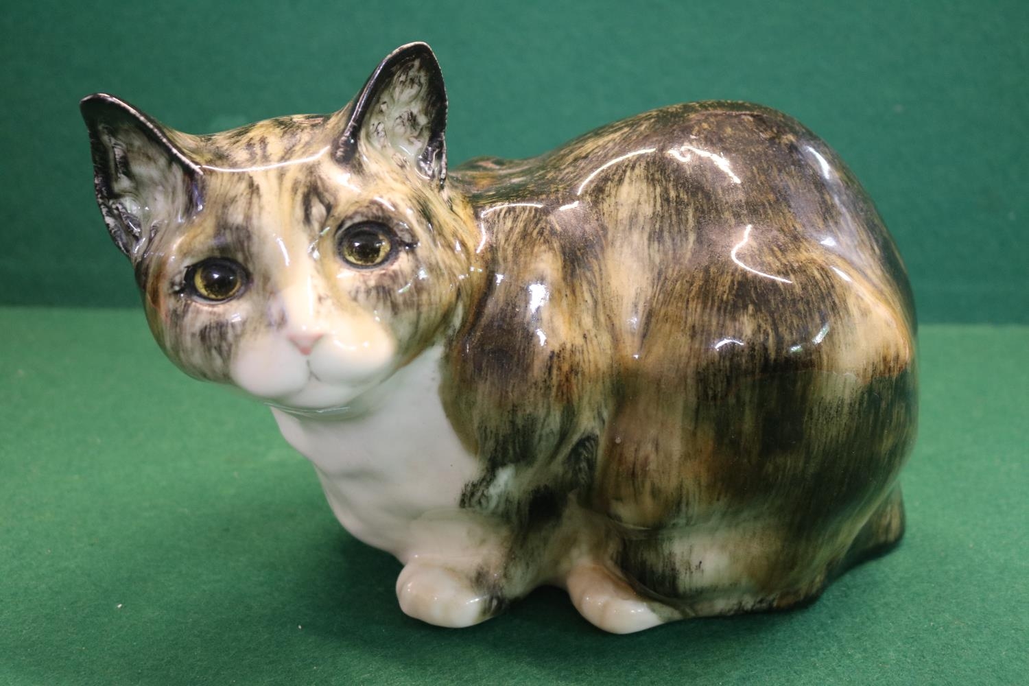 Large Winstanley Tabby cat with glass eyes 18cm in Height - Image 2 of 3