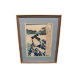Toyokumi II Utagawa Kunisada Japanese Woodblock print with character marks. 25 x 35cm