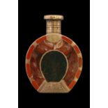 Good quality Scottish Agate set Sterling Silver perfume bottle of horseshoe design. 54mm in Height