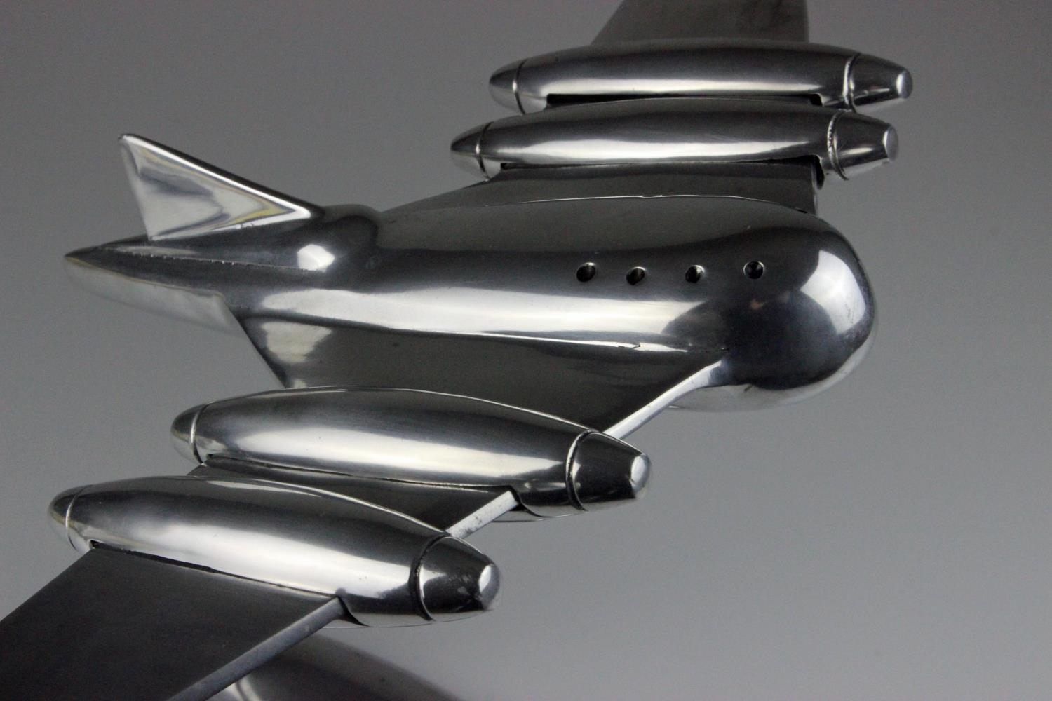 Large Mid Century Chrome Plated Desktop Aeroplane - Image 6 of 7