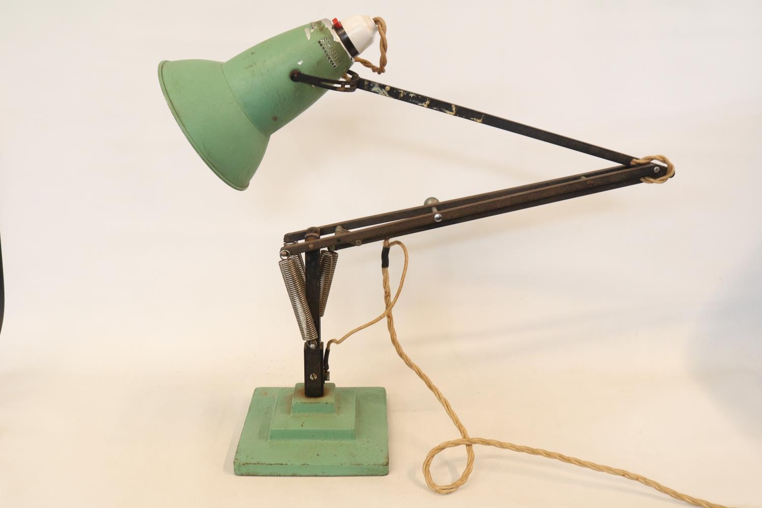 A Herbert Terry & Sons Ltd. gilt metal 2 Tone Anglepoise desk lamp, on three stepped base. - Image 2 of 3