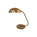 Danish influenced brass 1940s modernist Bauhaus influenced table lamp with braided hand grip,