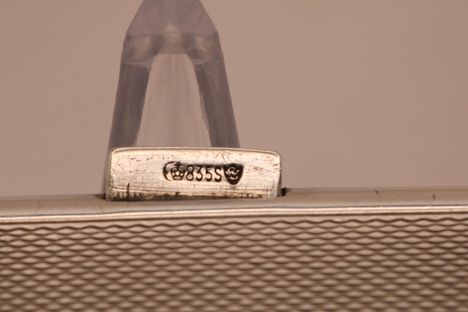 WWII German Third Reich Hermann Wilhelm Goring Silver cigarette case engraved with Goring's crest. - Image 2 of 4