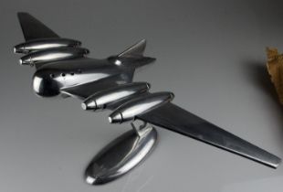 Large Mid Century Chrome Plated Desktop Aeroplane