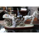 Lladro The Landau Carriage Retired 1998 No. 1521, Sculpted by Juan Huerta. 53cm x 30cm with