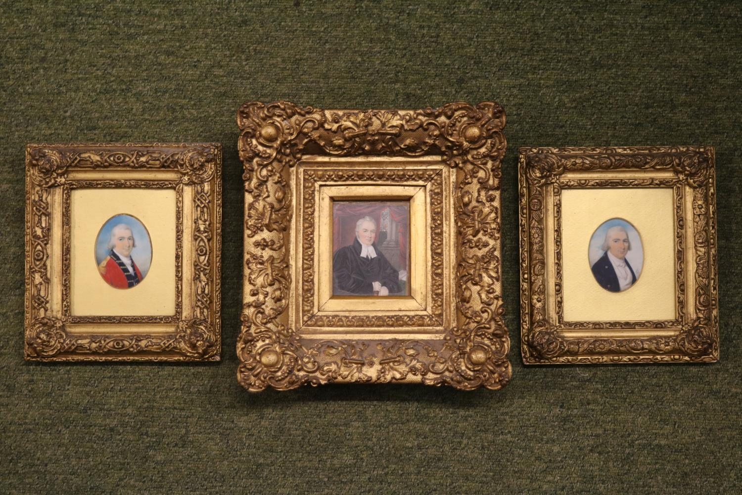 Collection of 2 18thC Miniature Portraits of a Gentleman in Grenadier uniform and a watercolour of a - Bild 2 aus 8