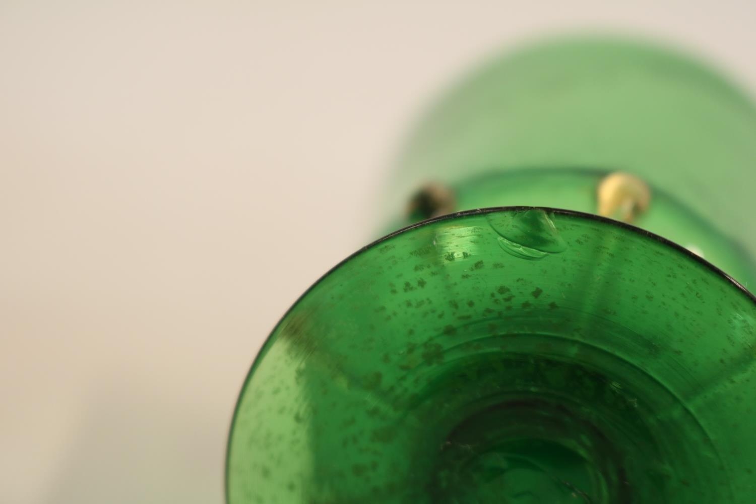 Antonio Salviati set of four green and orange Venetian revival Aventurine drinking glasses, circa - Image 5 of 5