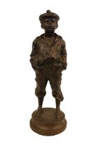 After Victor Szczeblewski, bronze figure "Le Siffleur", depicting a whistling boy raised on a