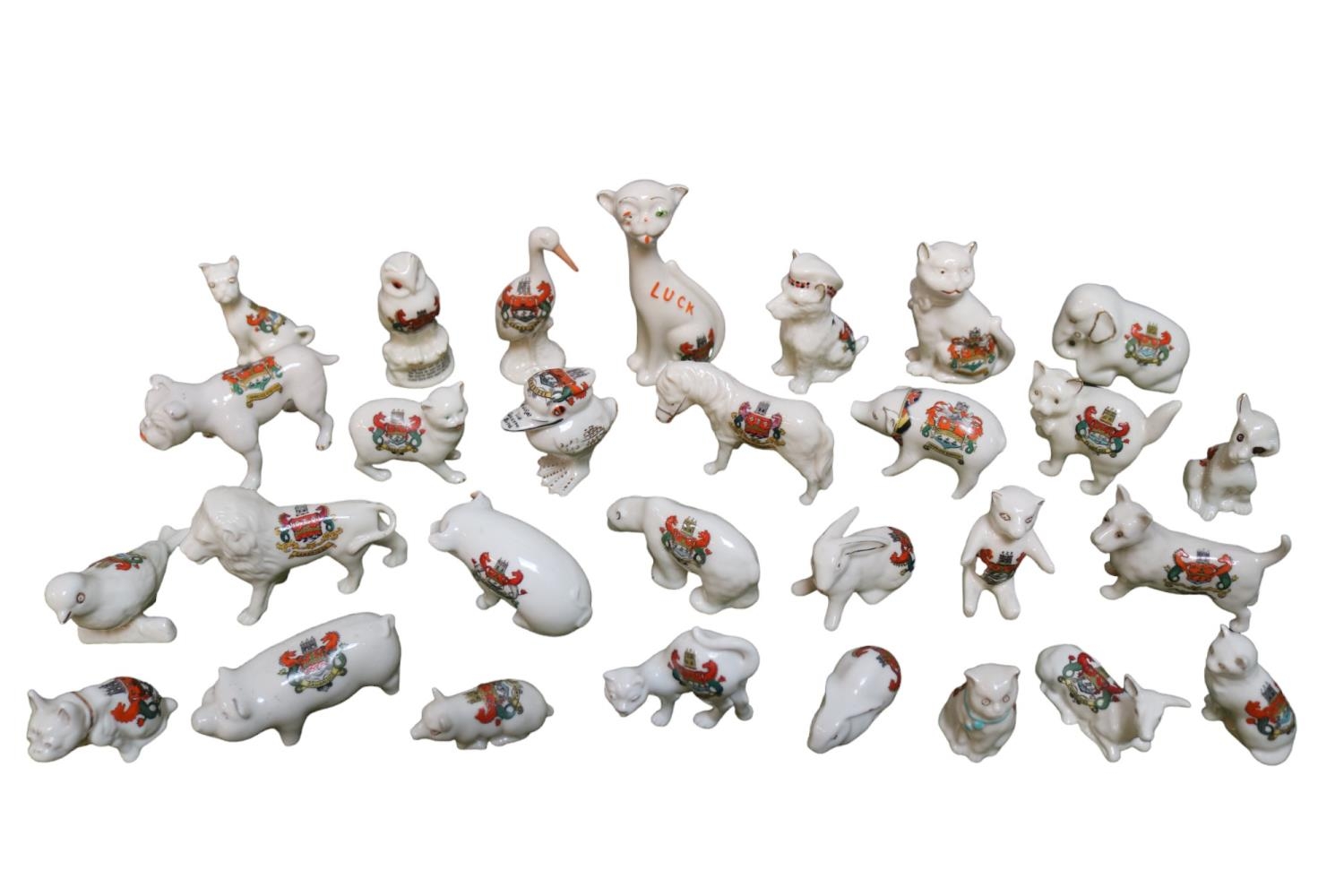 Collection of Cambridge Crested China to include Scottie Dog by Willow Art, Pig by The Corona