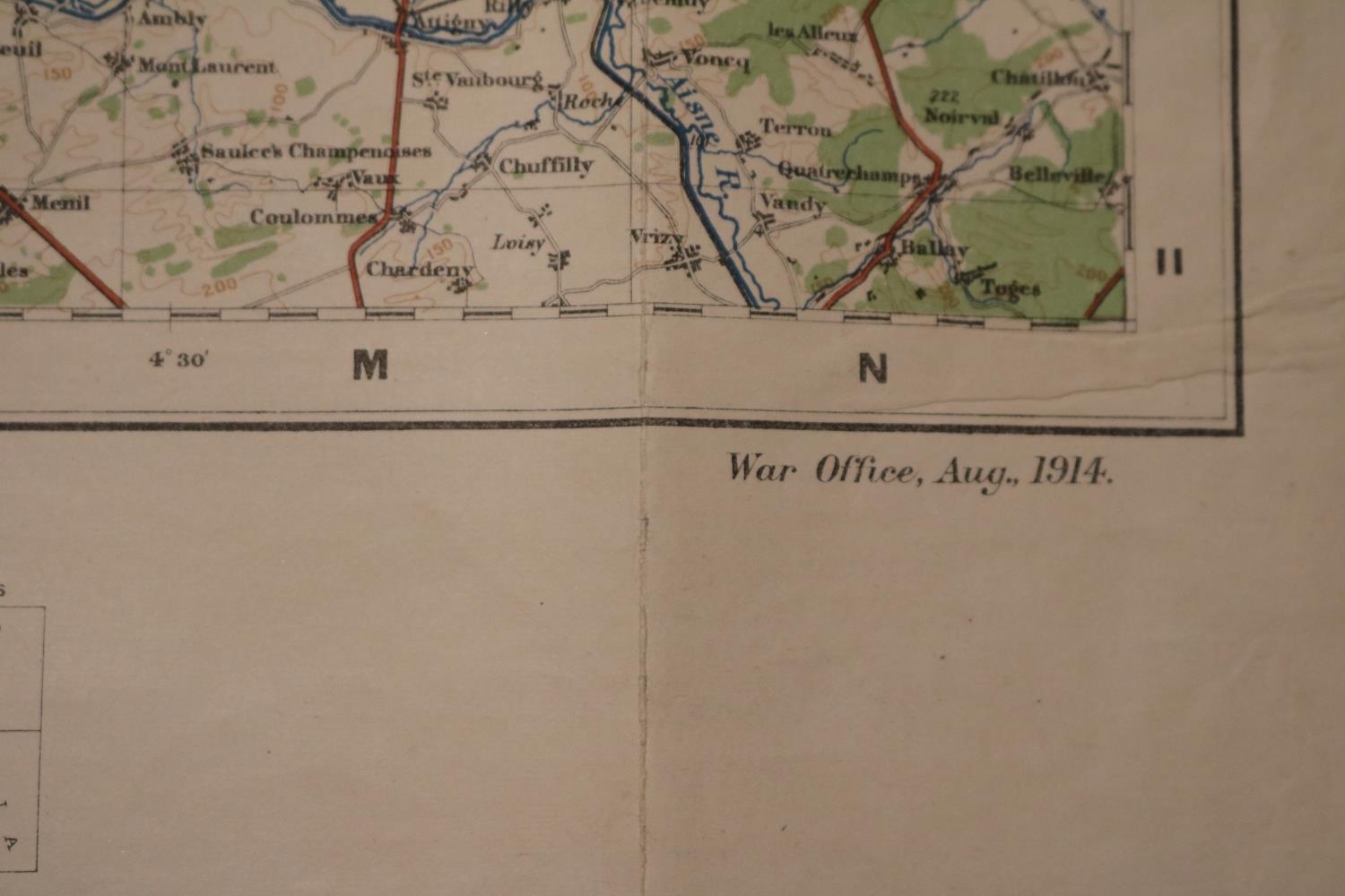 WW1 Collection of Trench Maps to include Amiens 17 1/100,000, North West Europe 1/250,000, France - Image 7 of 11