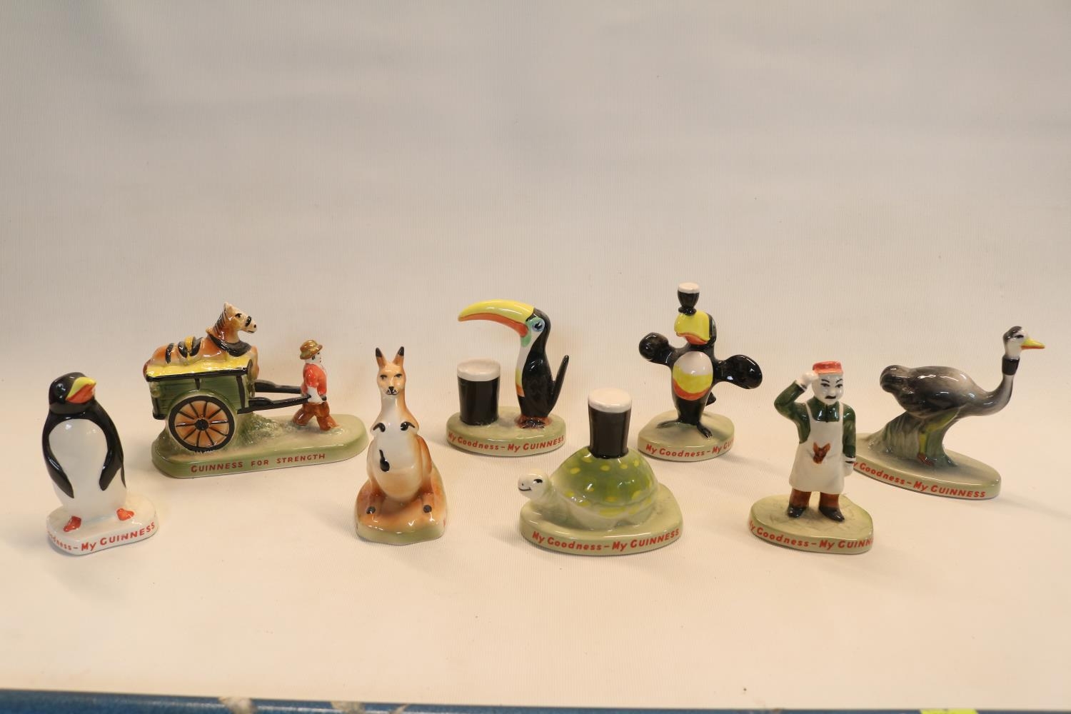 Set of 8 Guinness Carlton Ware figures to include Toucan, Ostrich, Zoo Keeper, Tortoise, Penguin, - Image 2 of 6