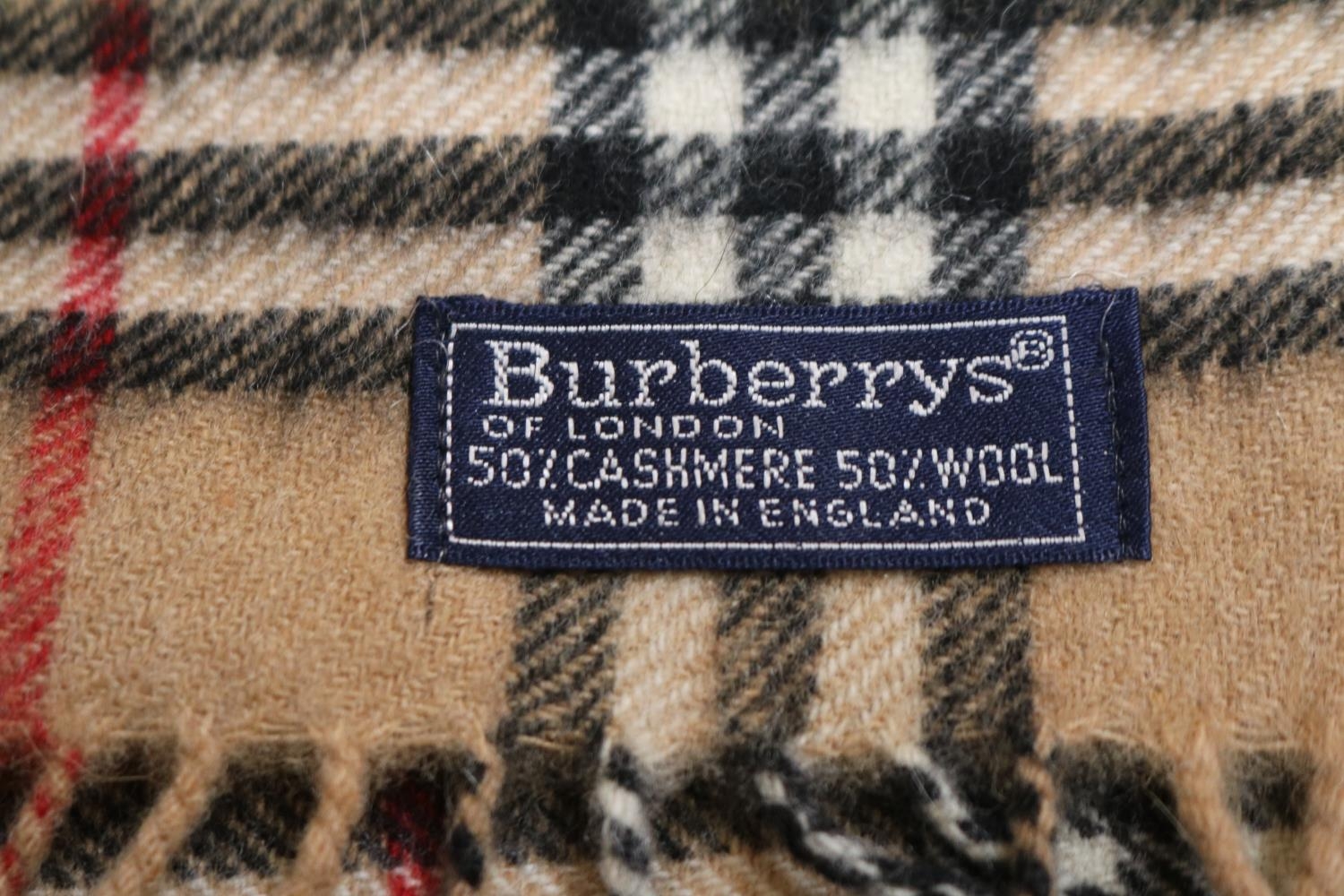 Burberry Tartan Umbrella with Gilt Ferrule and Silk tassel with a matched Burberry Tartan Scarf - Image 3 of 4