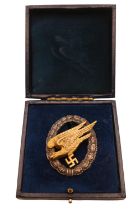 Early World War Two German Third Reich Luftwaffe Fallschirmjager (Paratrooper) Parachutist Badge