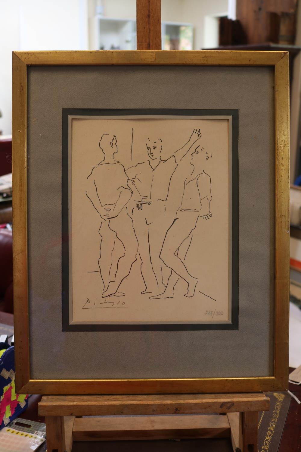 Pablo Picasso (Spanish, 1881-1973). Ltd edition off set lithograph, 237/500 entitled 'The Three - Image 2 of 3