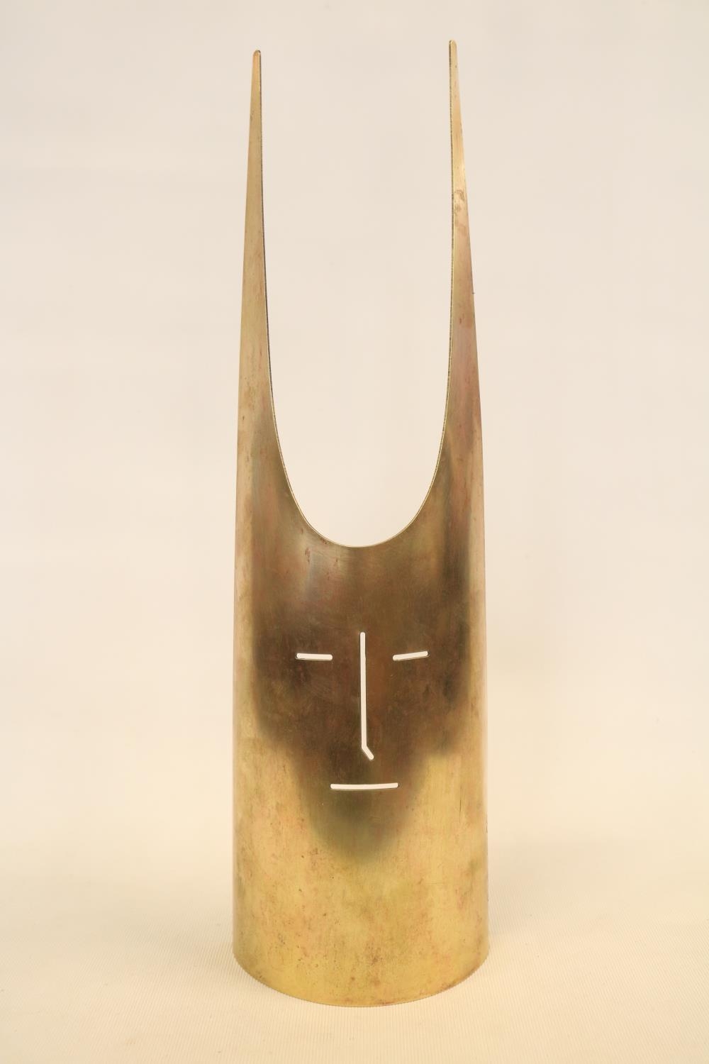 Gio Ponti (Italian, 1891-1979). Brass “Horned Mask” designed in 1979 for Lino Sabattini with - Image 2 of 3