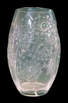 Lalique Bucolique Dandelion vase, impressed decoration to the swollen sleeve shaped body,