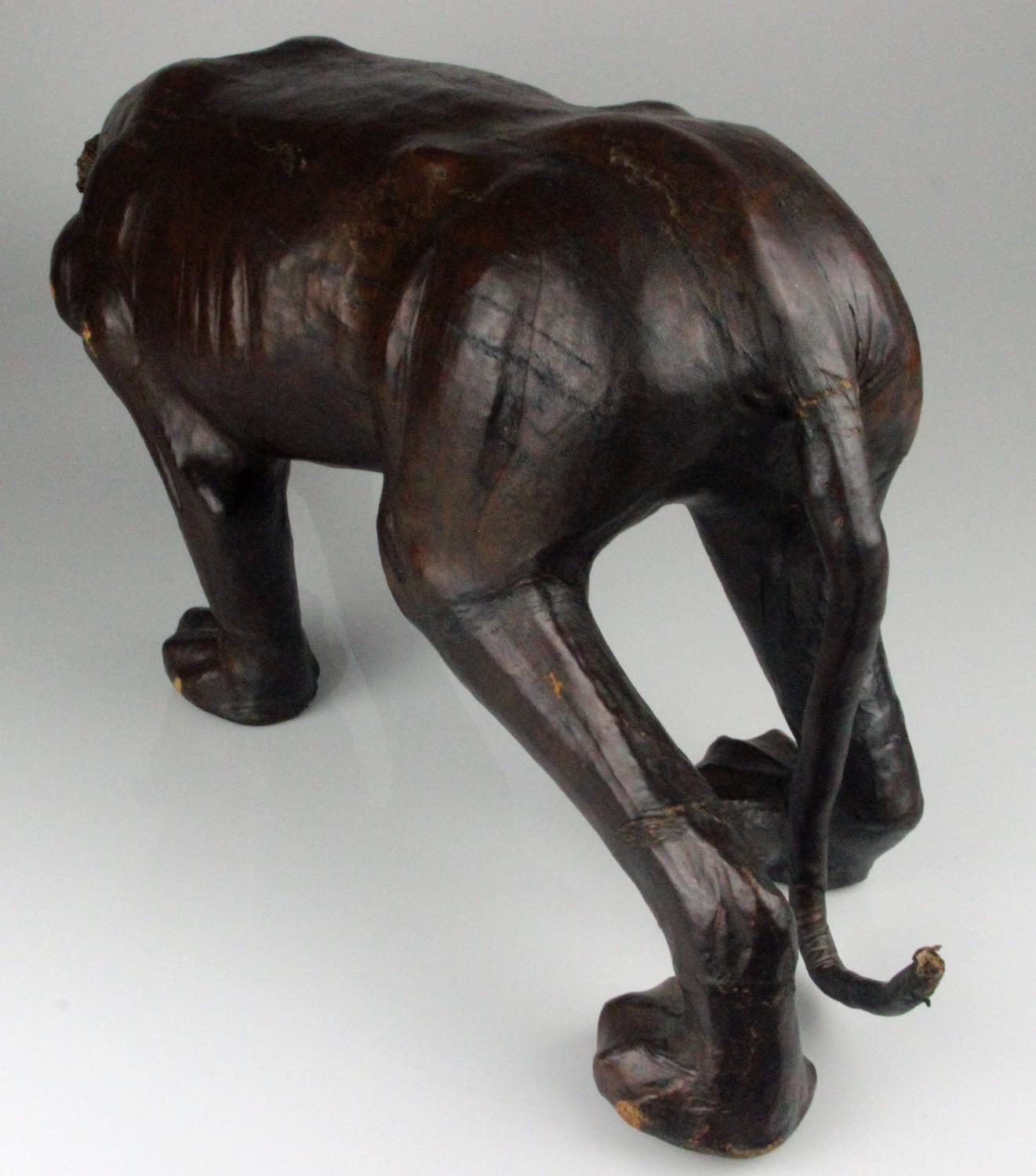 Large Leather Covered Panther with Glass Eyes in the Manner of Omersa for Liberty & Co. Measures - Image 4 of 6