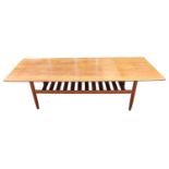 Rare Extra Large G-Plan Coffee table with slatted under tier. 161cm in Length