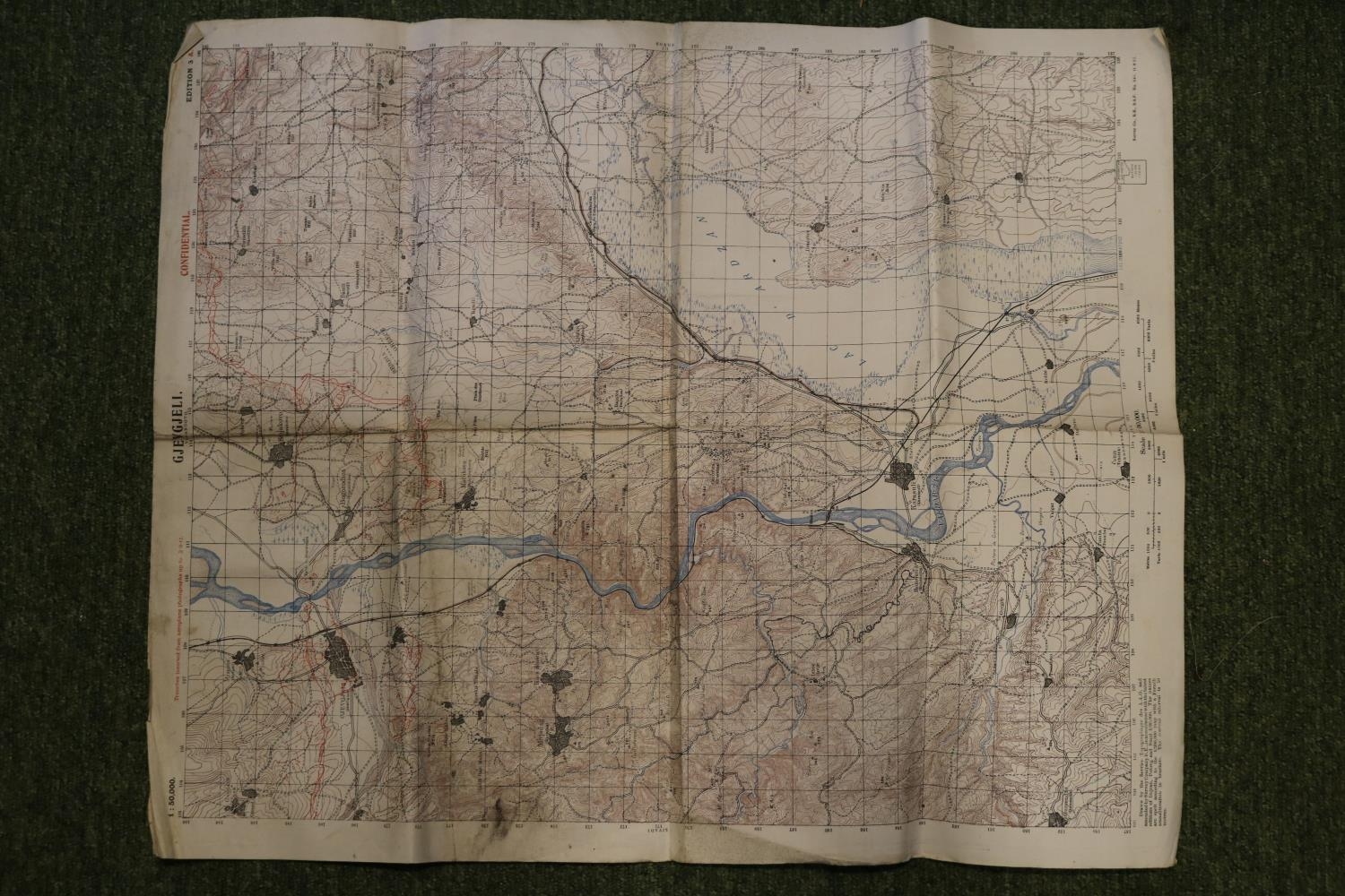 WW1 Collection of Trench Maps to include Amiens 17 1/100,000, North West Europe 1/250,000, France - Image 3 of 11