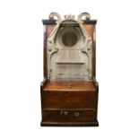 Unusual early twentieth century Klingsor phonograph in oak case with flap down front exposing record